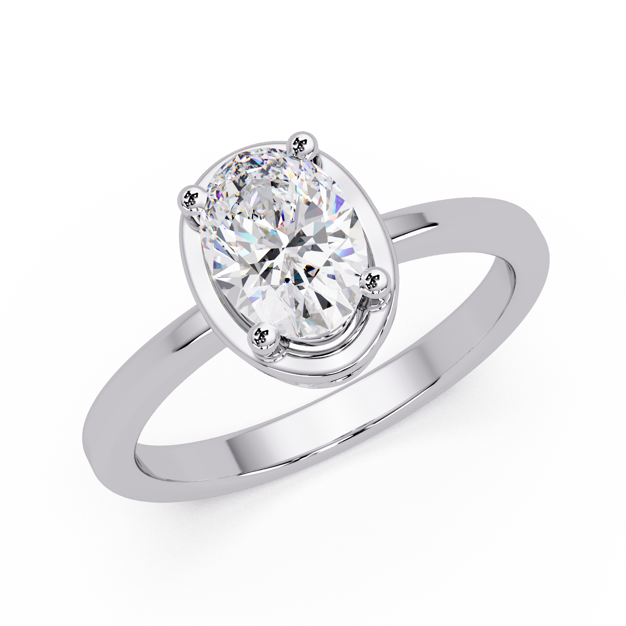 Oval Cut Diamond Ladies Ring