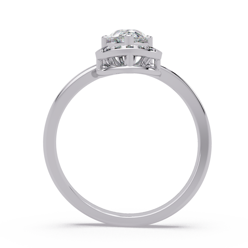 Pear & Round Cut Diamond Ladies Ring