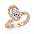 Pear & Round Cut Diamond Ladies Ring