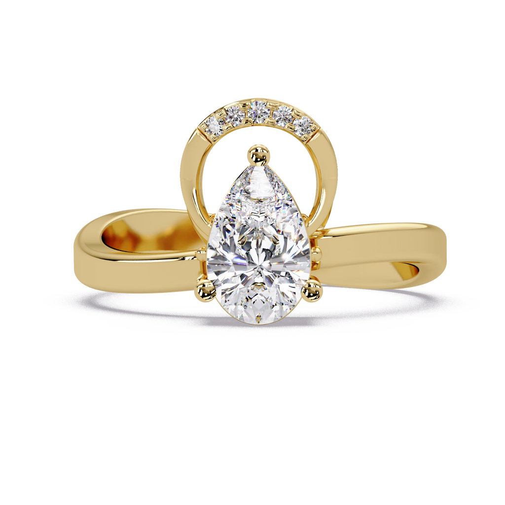 Pear & Round Cut Diamond Ladies Ring