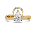 Pear & Round Cut Diamond Ladies Ring