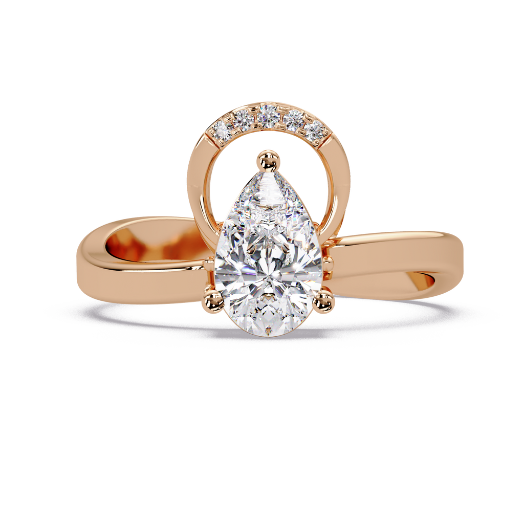 Pear & Round Cut Diamond Ladies Ring
