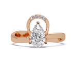 Pear & Round Cut Diamond Ladies Ring