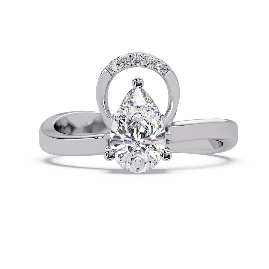 Pear & Round Cut Diamond Ladies Ring