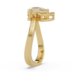 Pear & Round Cut Diamond Ladies Ring