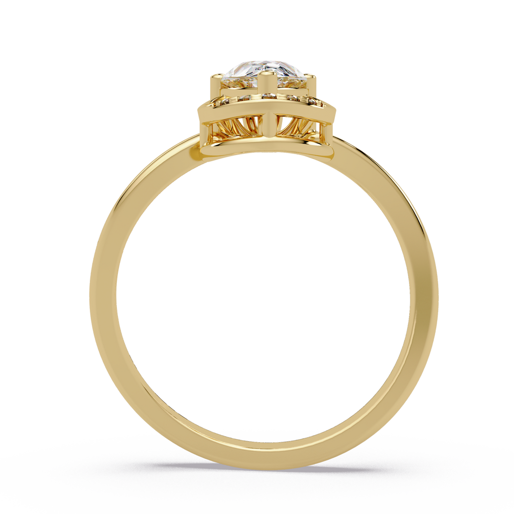 Pear & Round Cut Diamond Ladies Ring