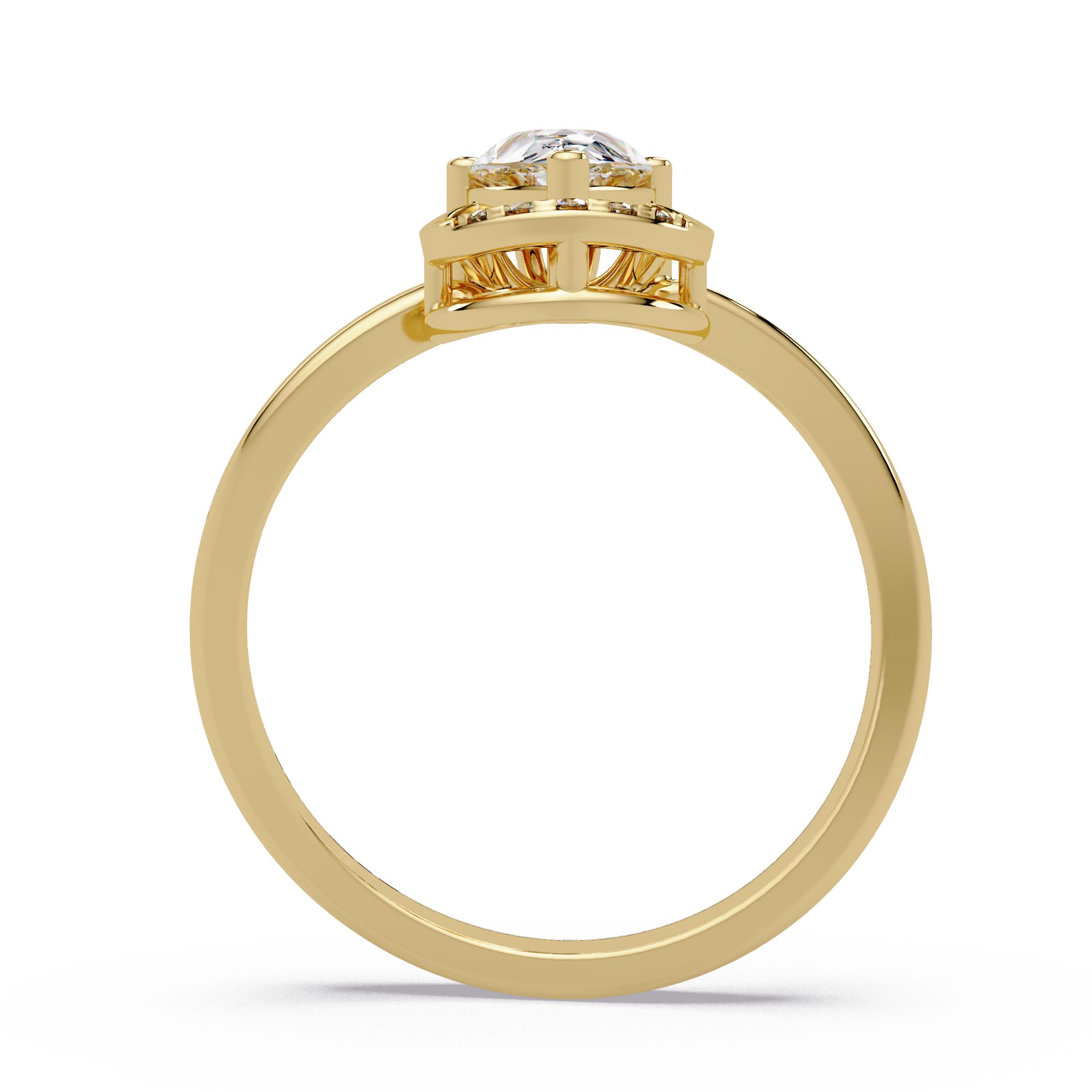 Pear & Round Cut Diamond Ladies Ring