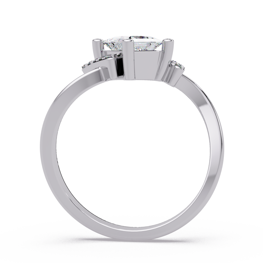 Princess & Round Cut Diamond Ladies Ring