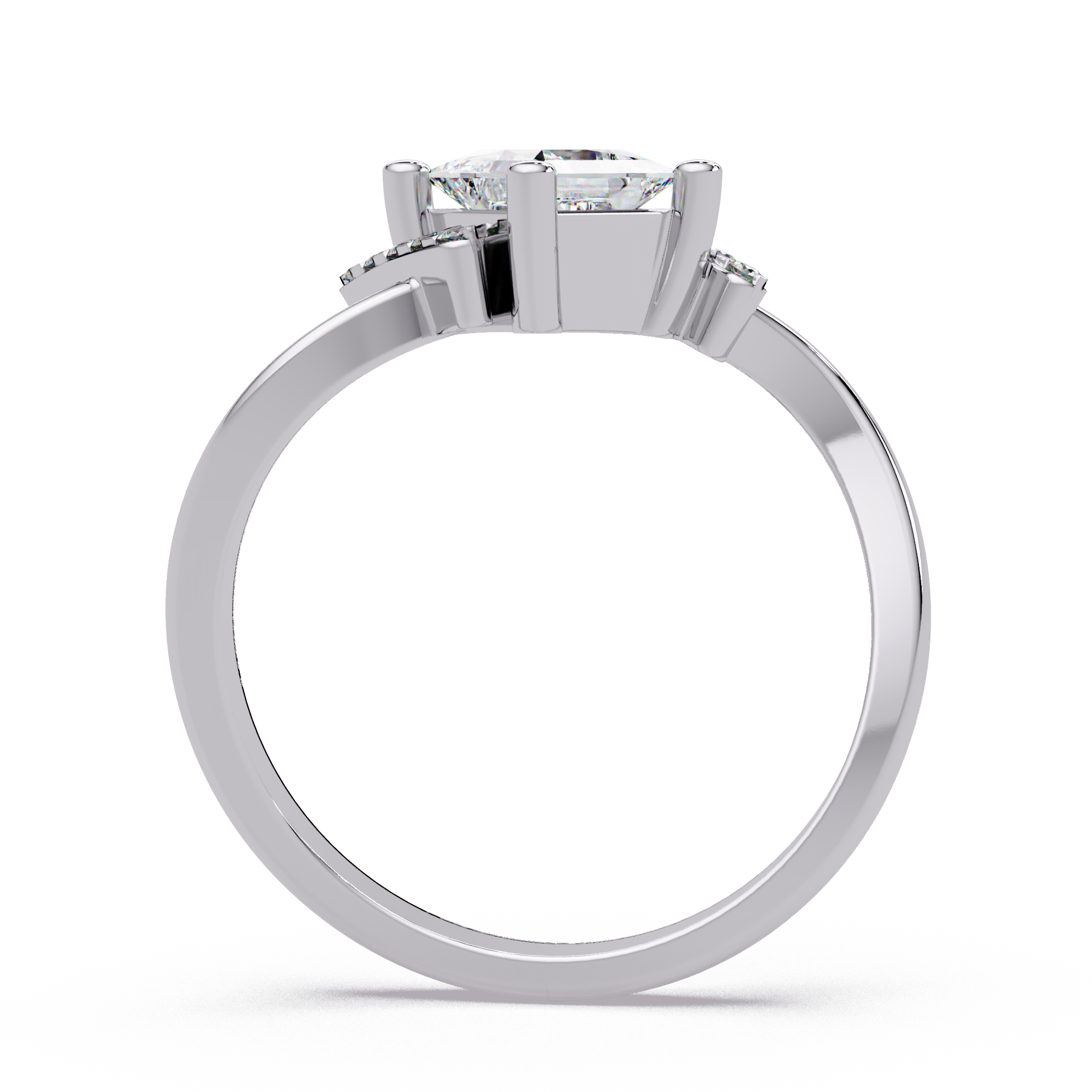 Princess & Round Cut Diamond Ladies Ring