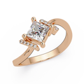 Princess & Round Cut Diamond Ladies Ring