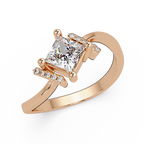 Princess & Round Cut Diamond Ladies Ring