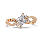 Princess & Round Cut Diamond Ladies Ring