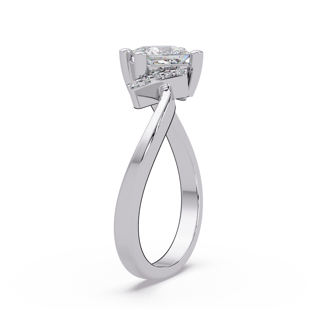 Princess & Round Cut Diamond Ladies Ring