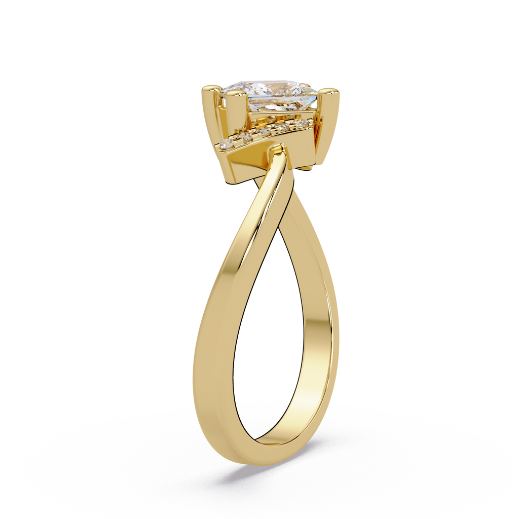 Princess & Round Cut Diamond Ladies Ring