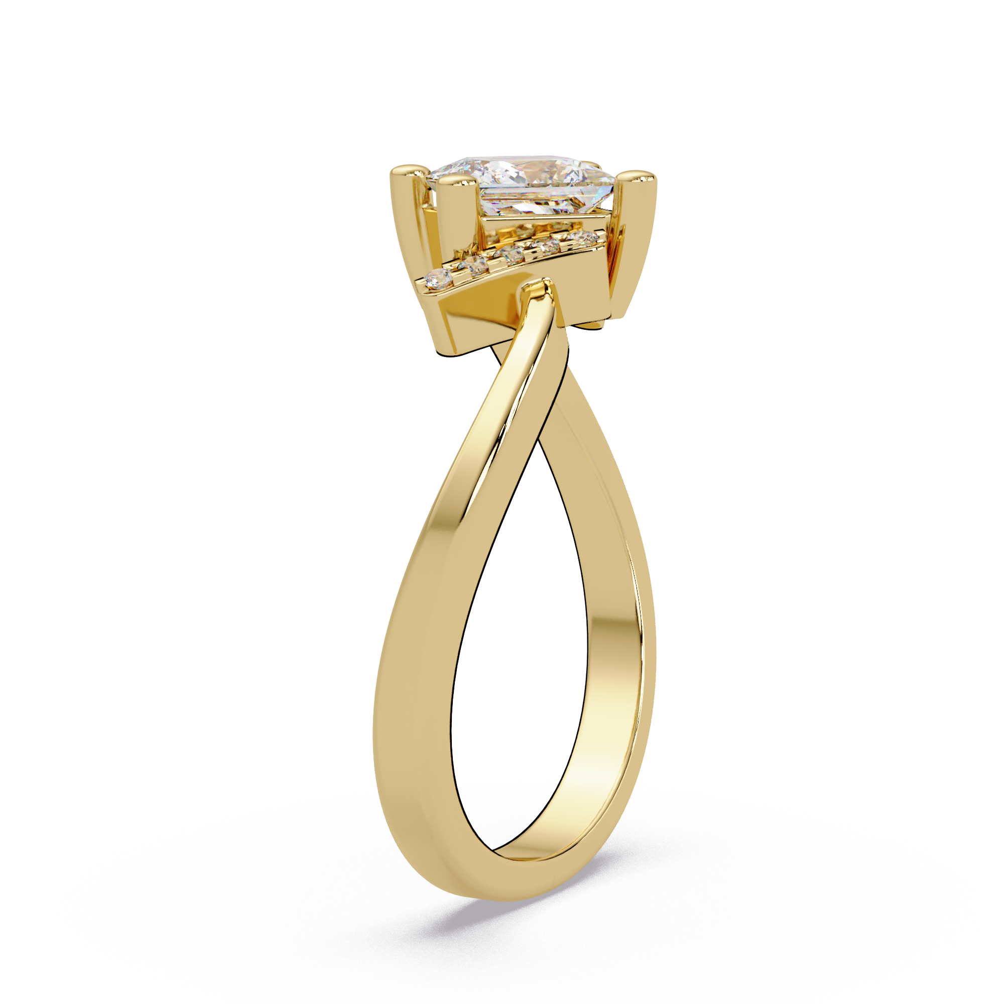 Princess & Round Cut Diamond Ladies Ring