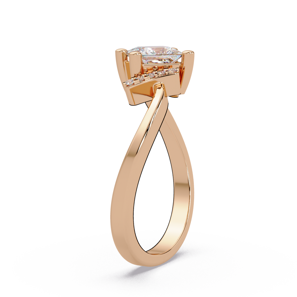 Princess & Round Cut Diamond Ladies Ring