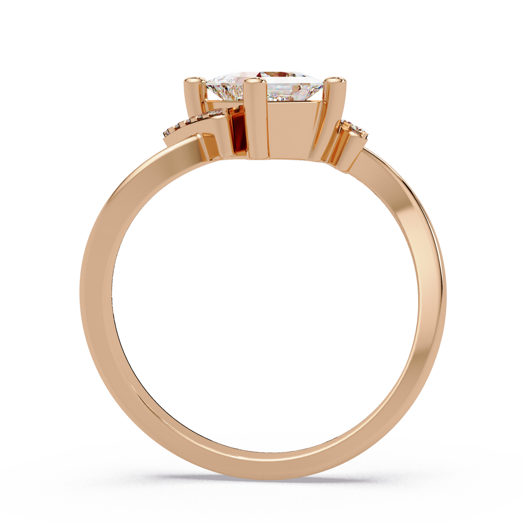 Princess & Round Cut Diamond Ladies Ring