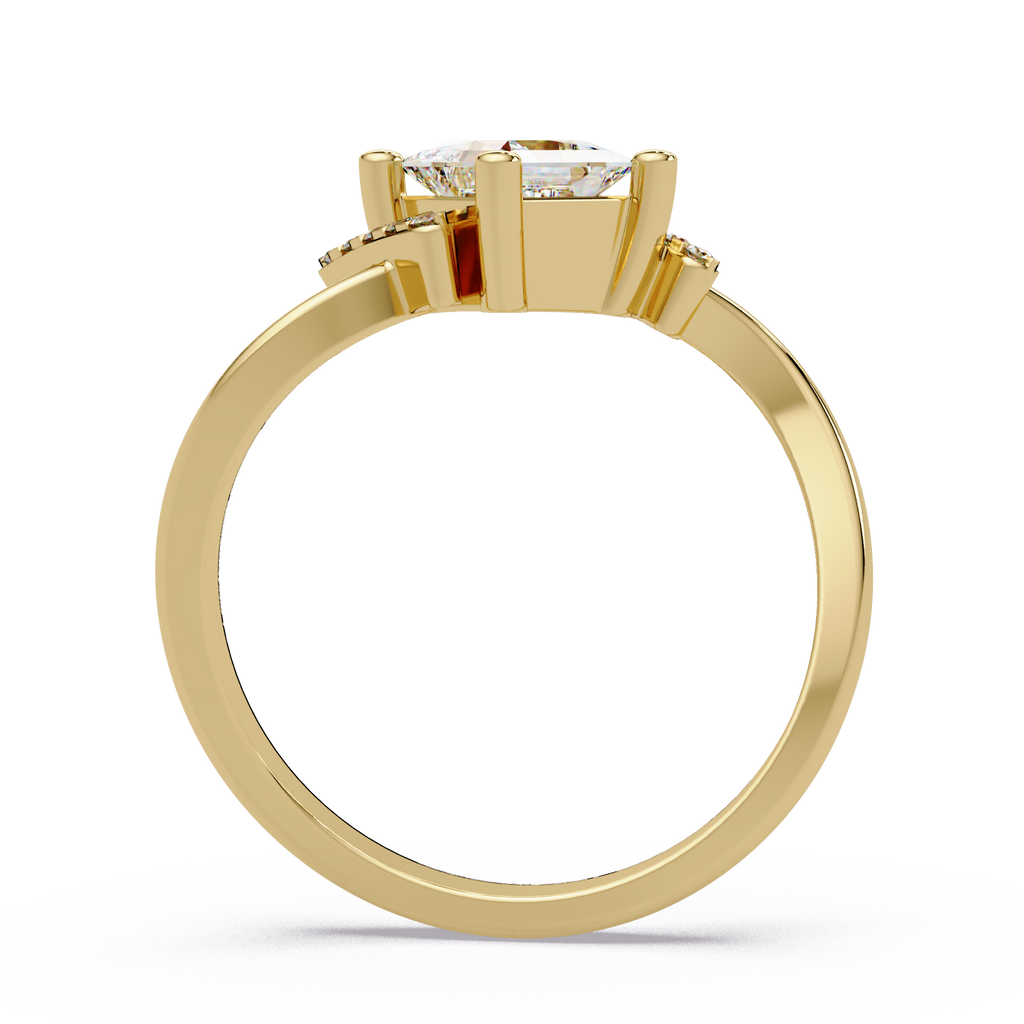 Princess & Round Cut Diamond Ladies Ring