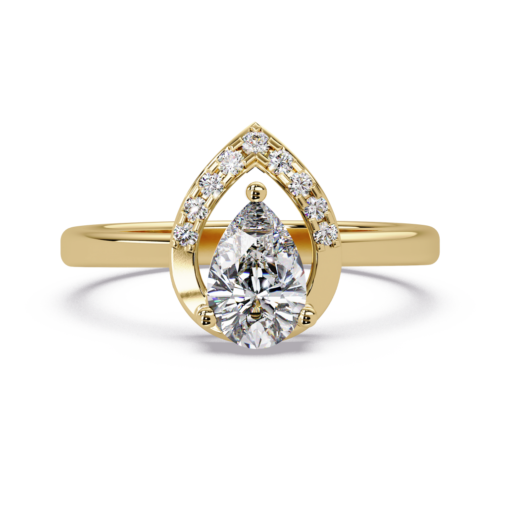 Pear & Round Cut Diamond Ladies Ring
