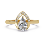 Pear & Round Cut Diamond Ladies Ring