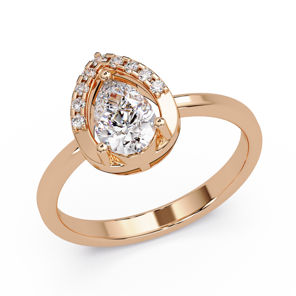 Pear & Round Cut Diamond Ladies Ring