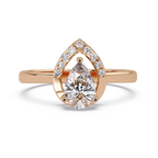 Pear & Round Cut Diamond Ladies Ring