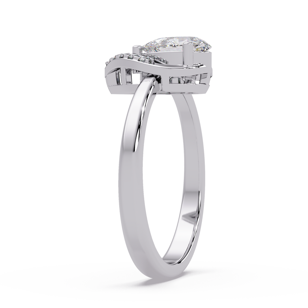 Pear & Round Cut Diamond Ladies Ring