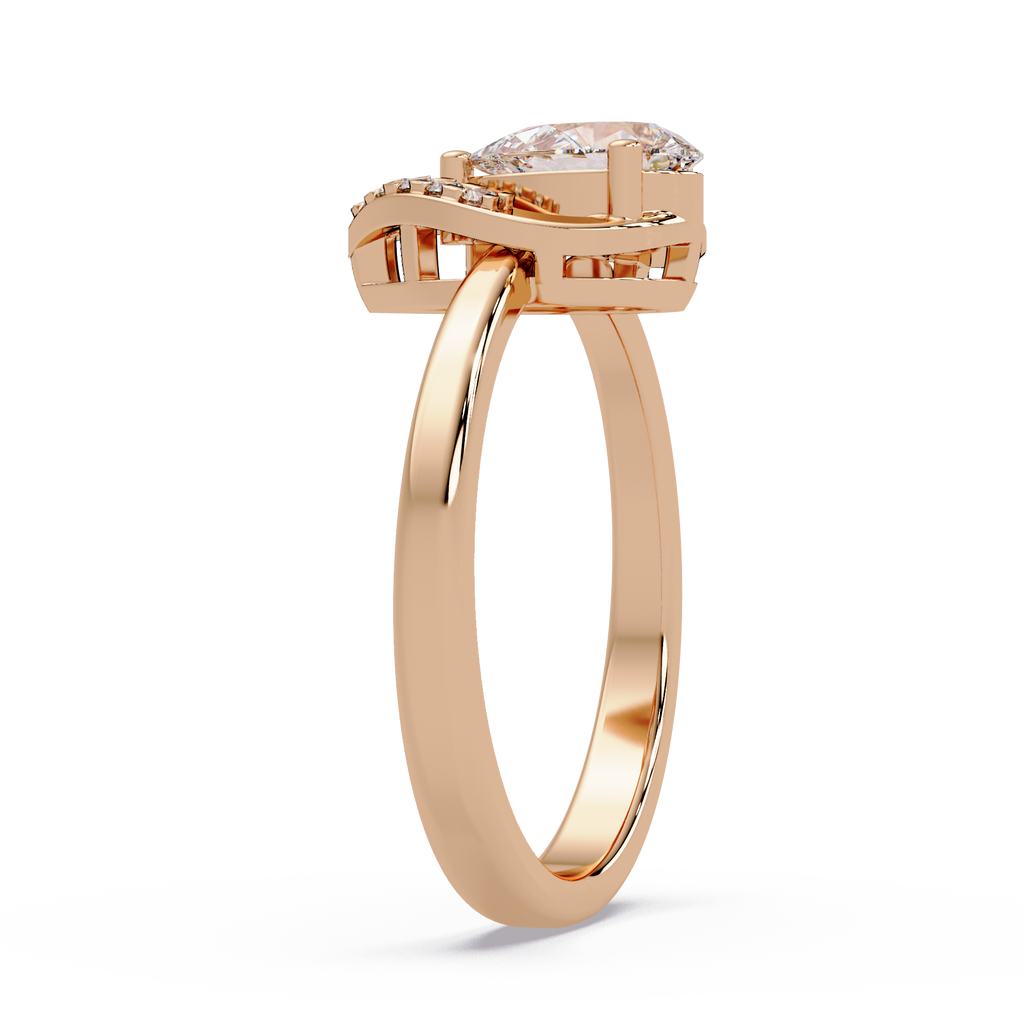 Pear & Round Cut Diamond Ladies Ring
