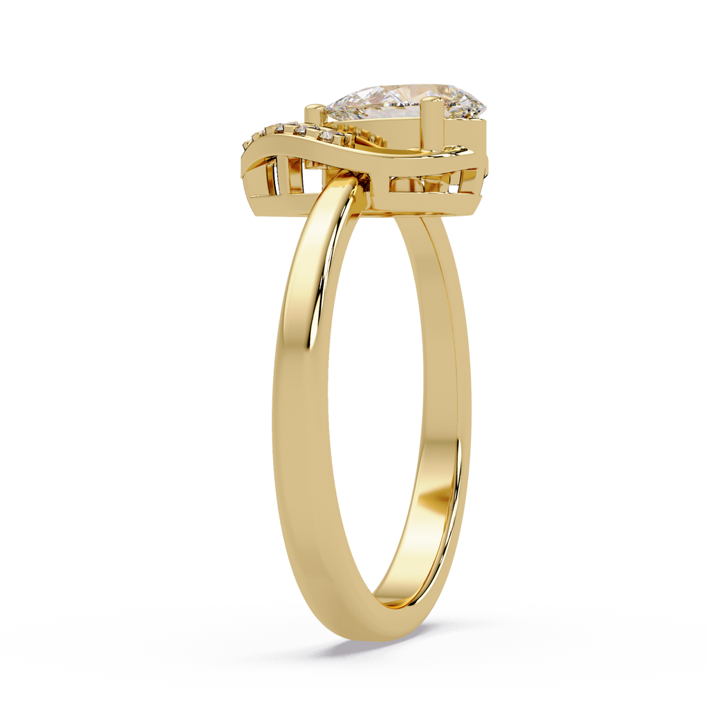 Pear & Round Cut Diamond Ladies Ring