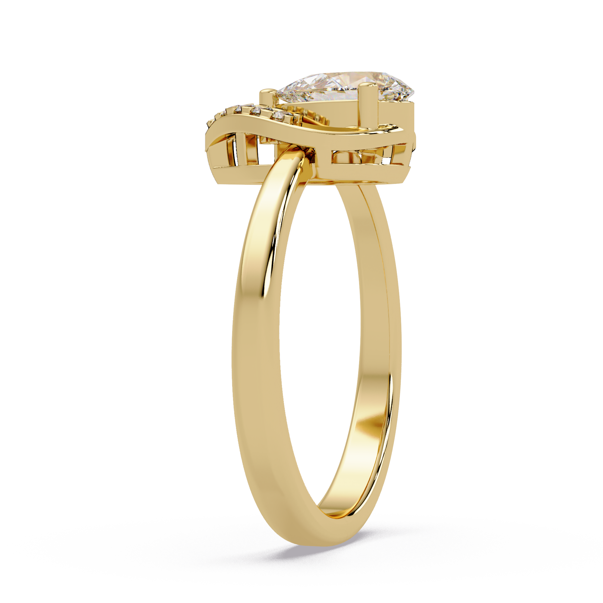 Pear & Round Cut Diamond Ladies Ring