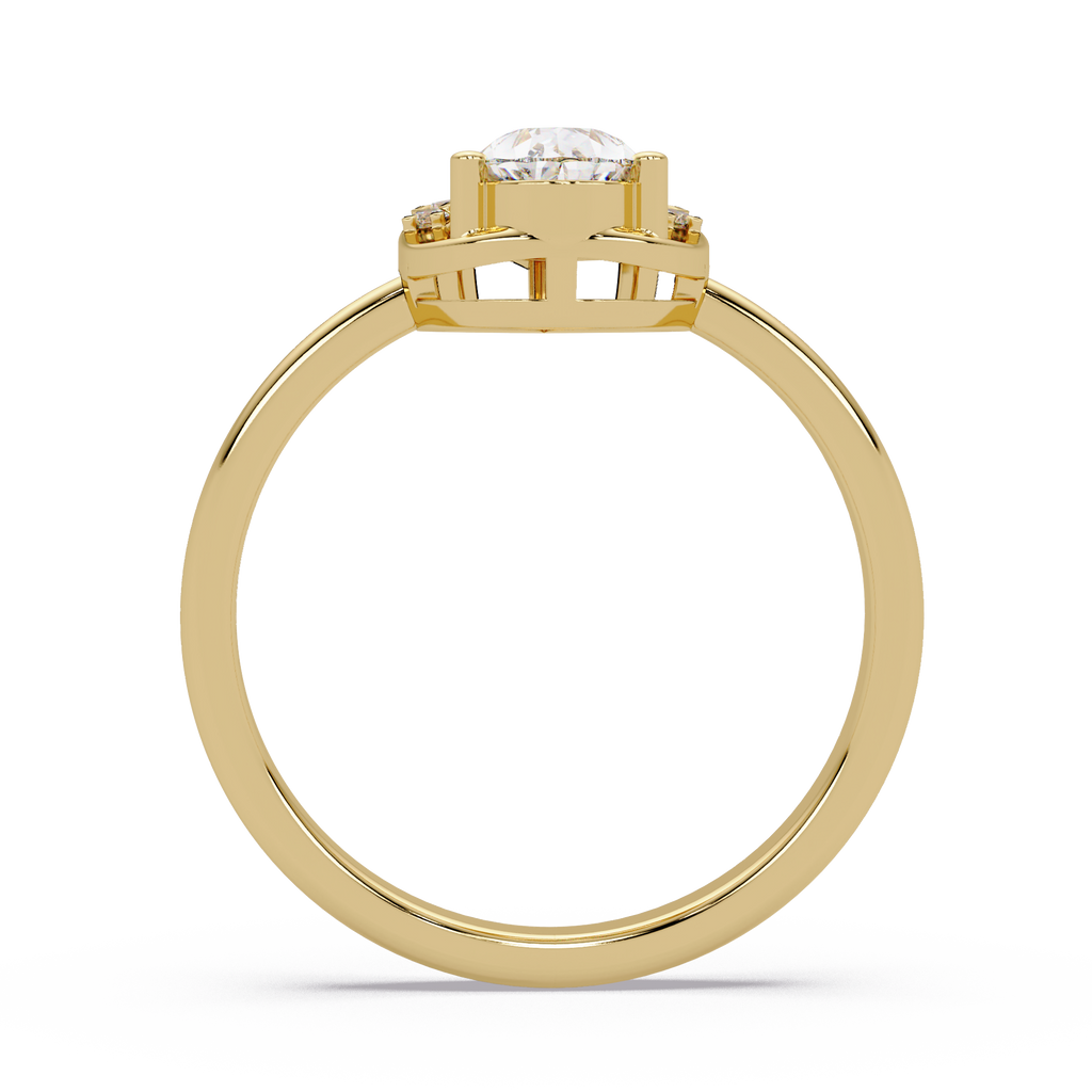 Pear & Round Cut Diamond Ladies Ring