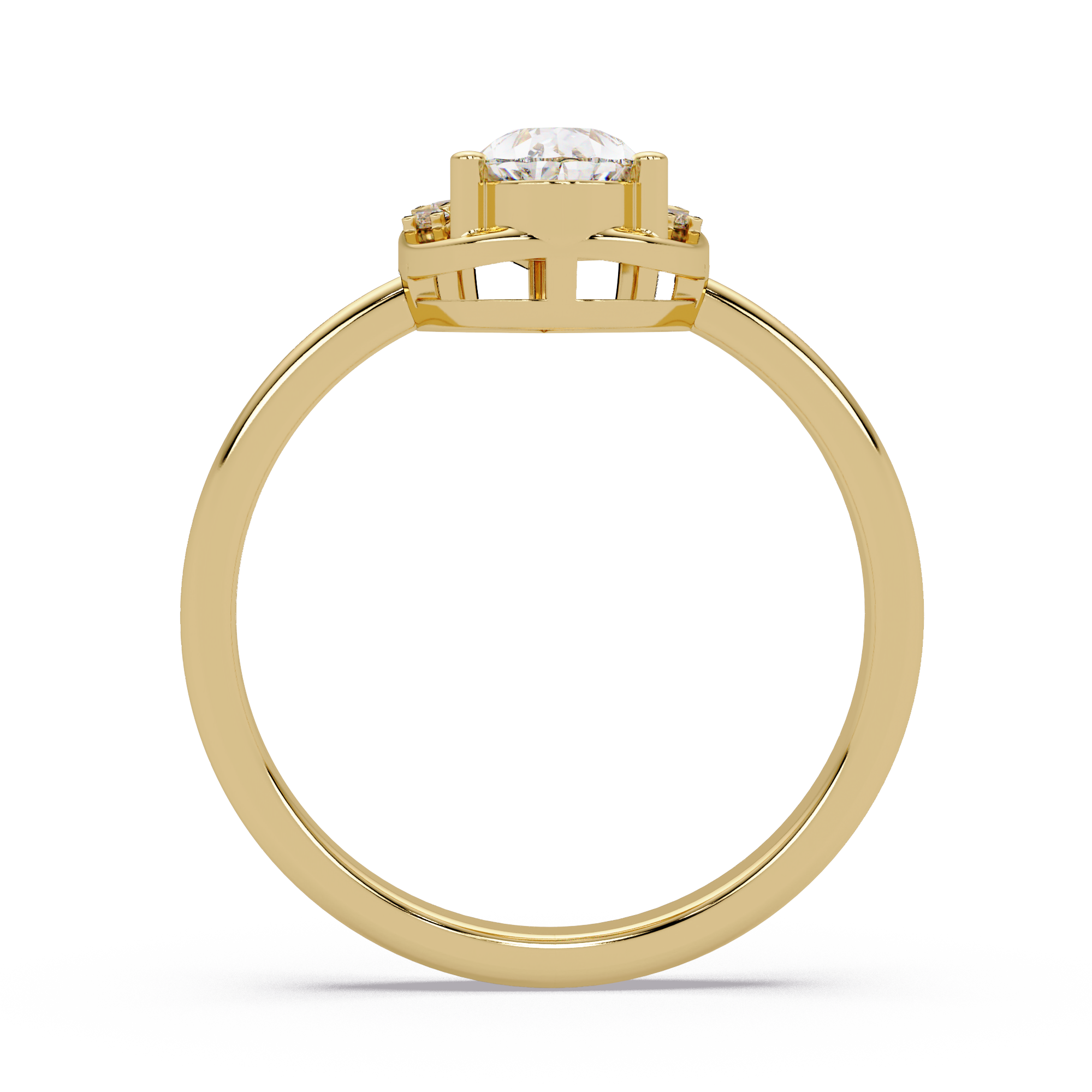 Pear & Round Cut Diamond Ladies Ring