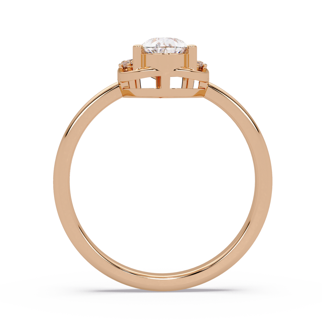 Pear & Round Cut Diamond Ladies Ring