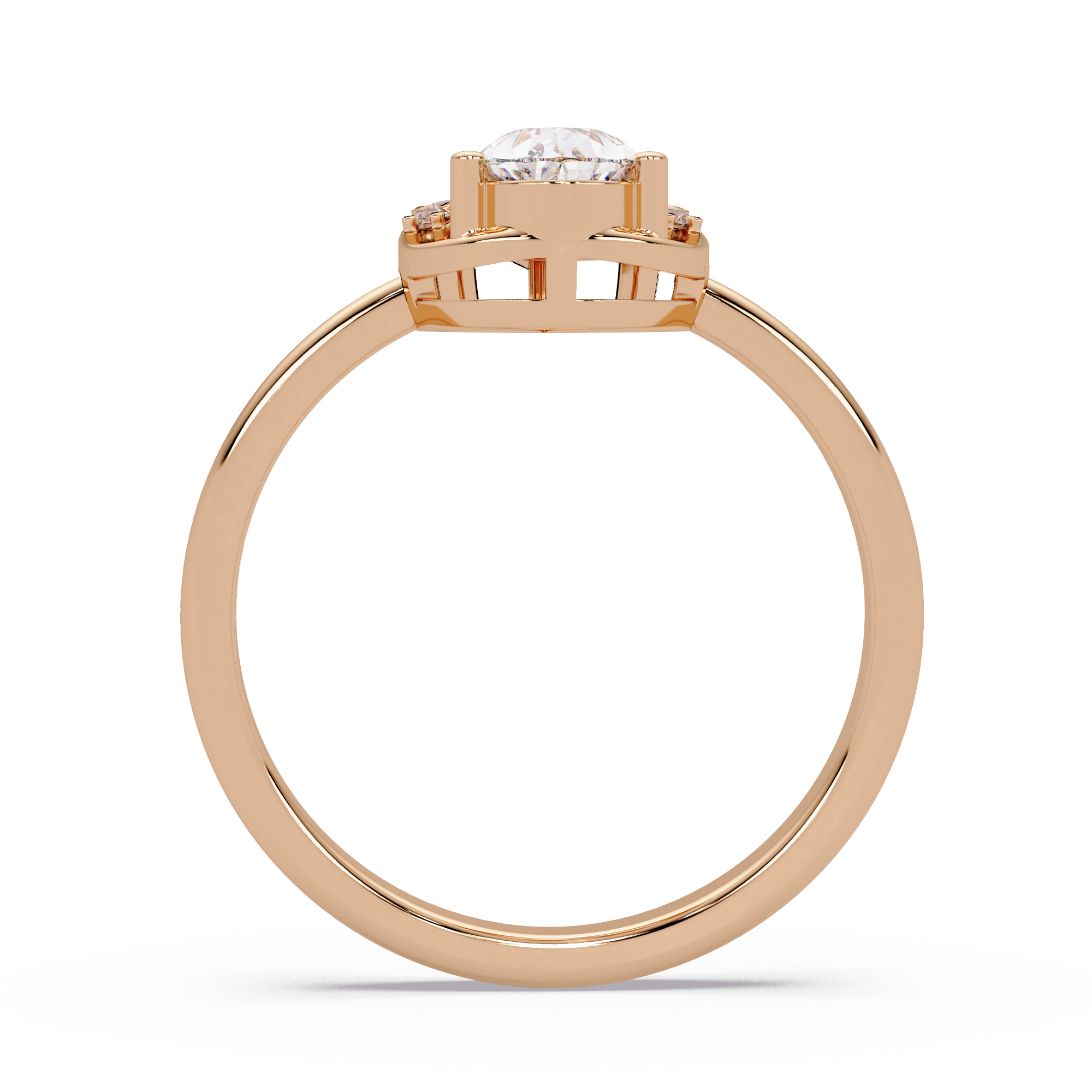 Pear & Round Cut Diamond Ladies Ring