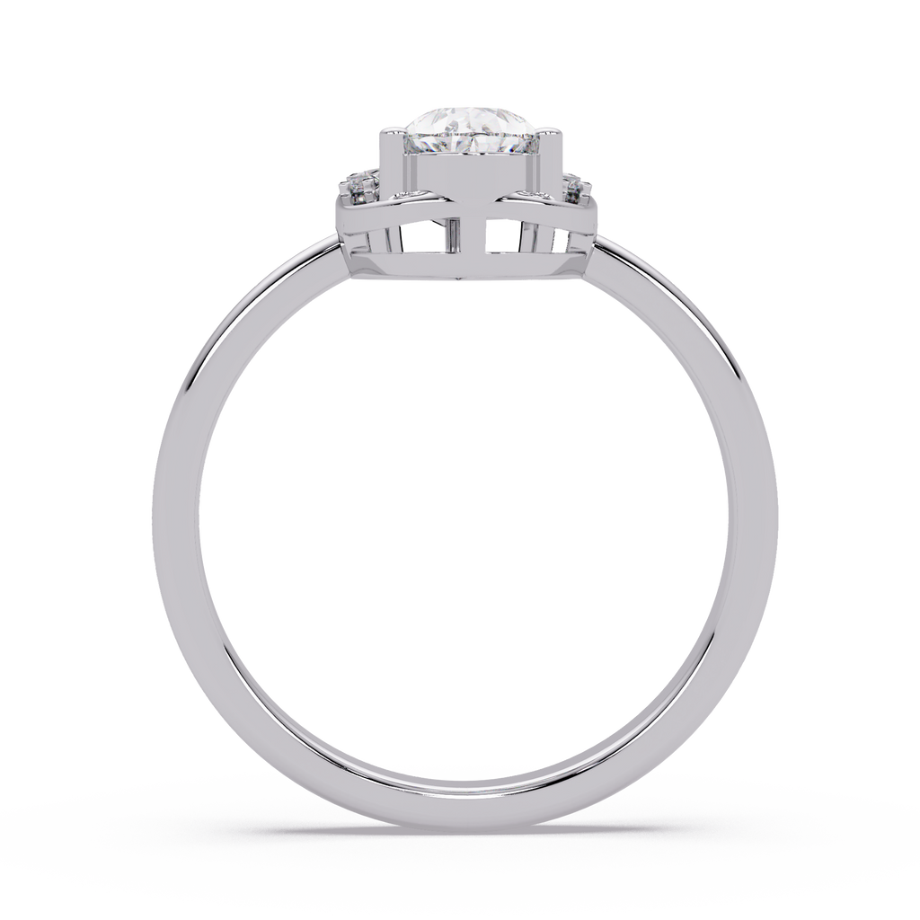 Pear & Round Cut Diamond Ladies Ring