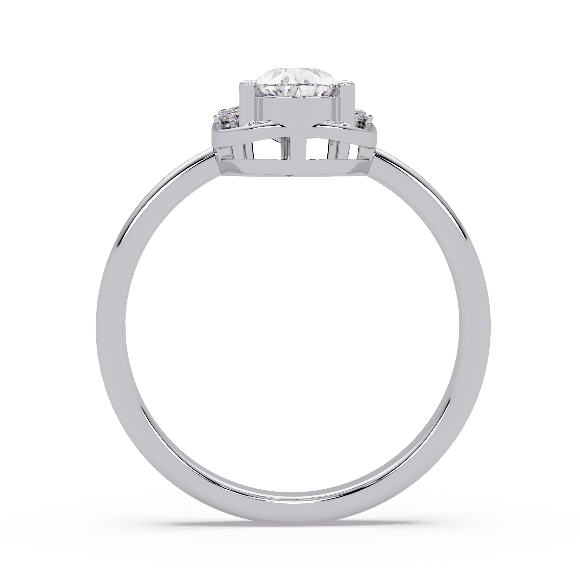 Pear & Round Cut Diamond Ladies Ring