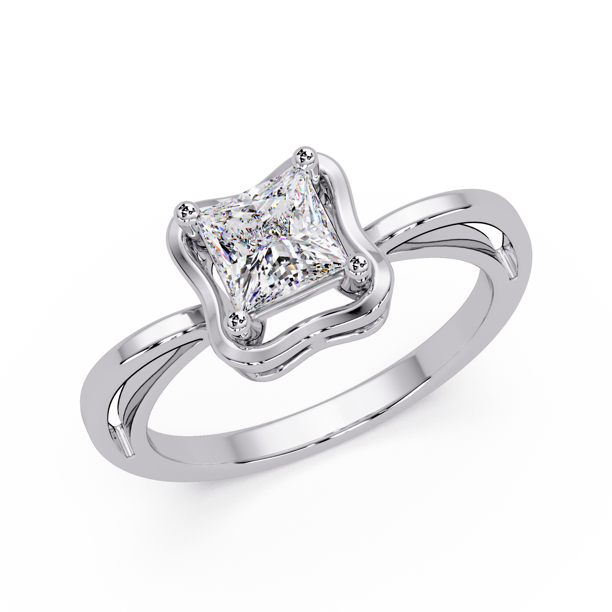 Princess Cut Diamond Ladies Ring