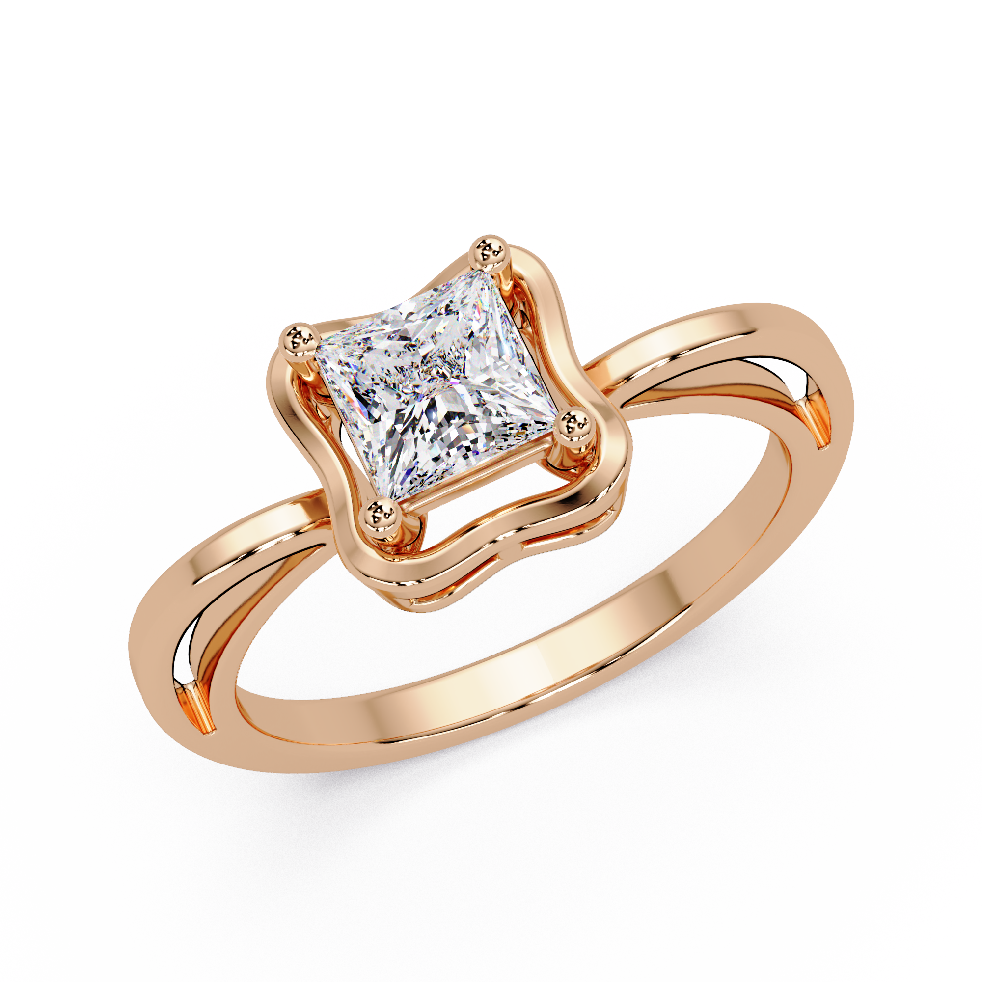Princess Cut Diamond Ladies Ring