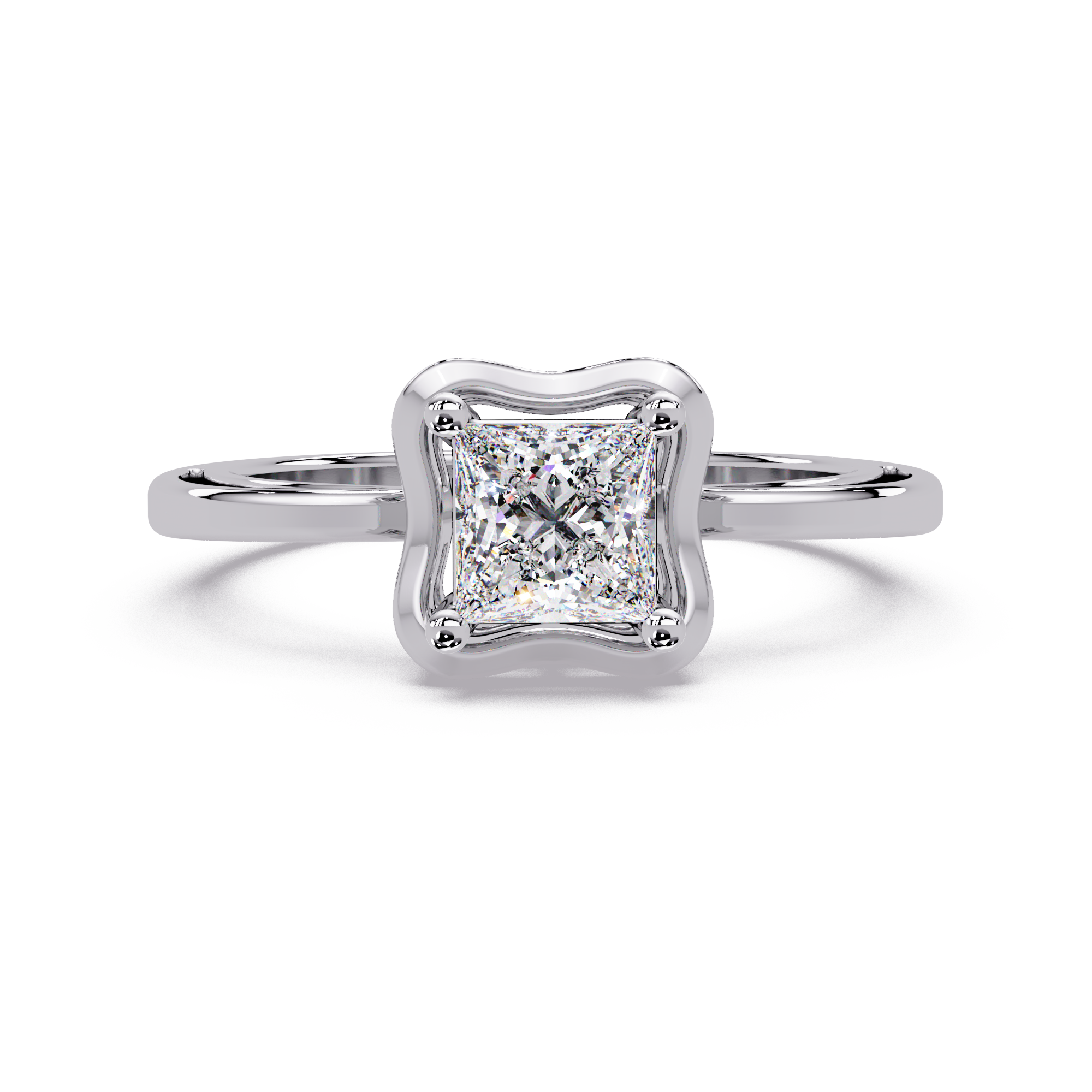 Princess Cut Diamond Ladies Ring