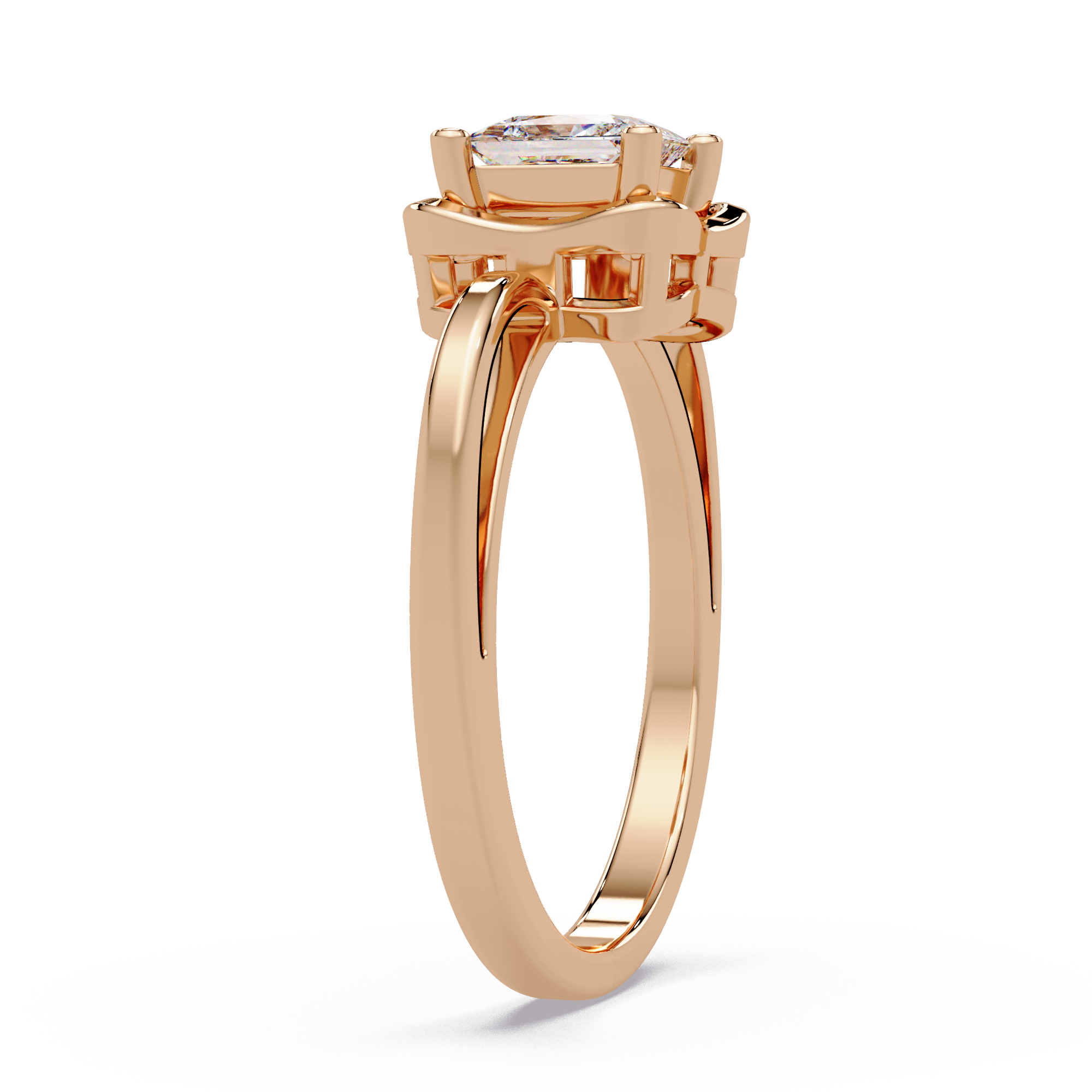 Princess Cut Diamond Ladies Ring