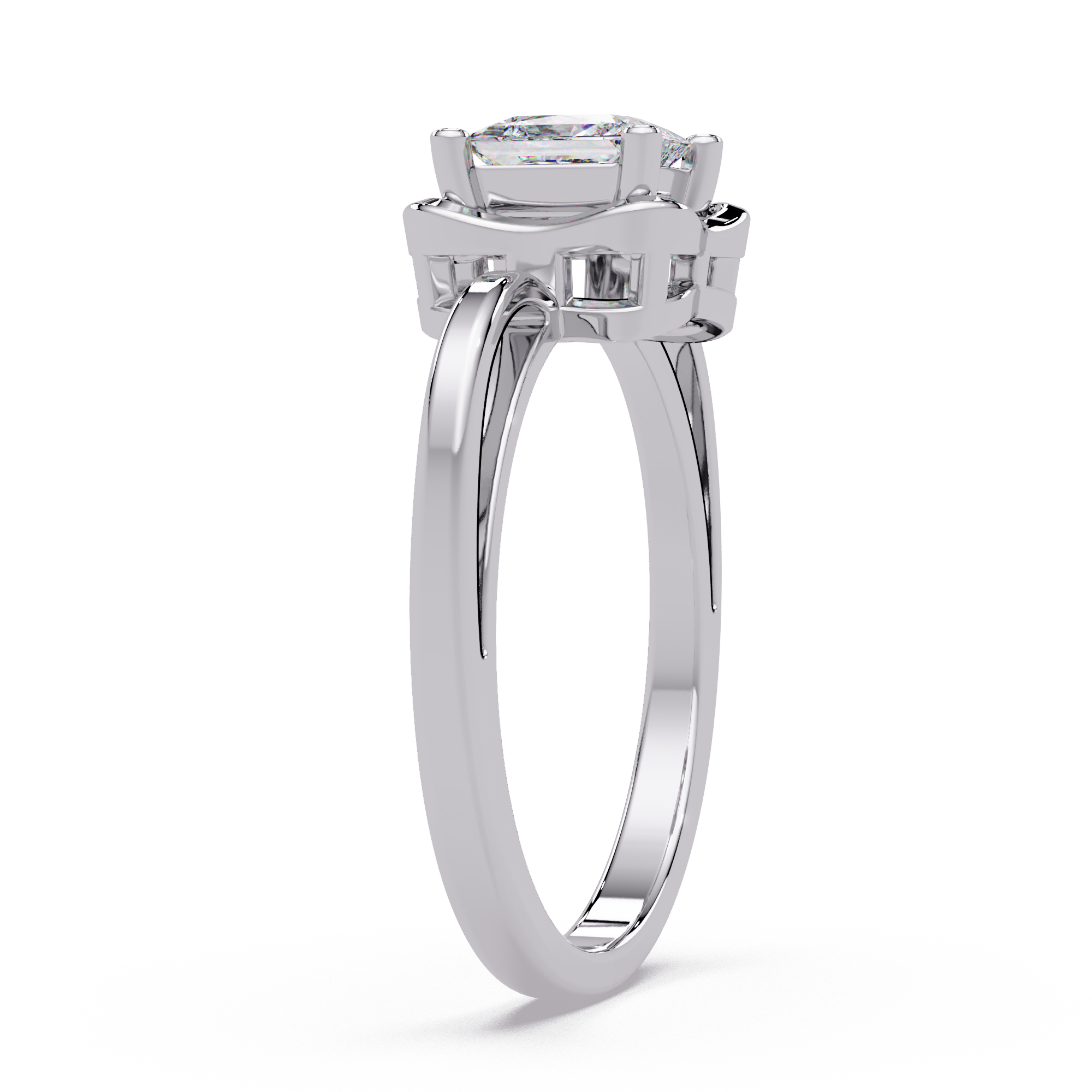 Princess Cut Diamond Ladies Ring