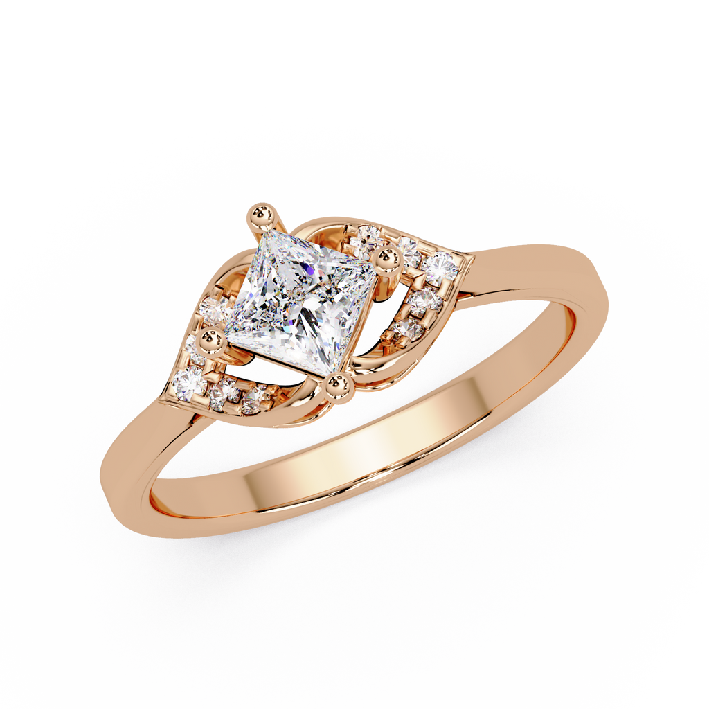 Princess & Round Cut Diamond Ladies Ring
