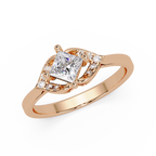 Princess & Round Cut Diamond Ladies Ring