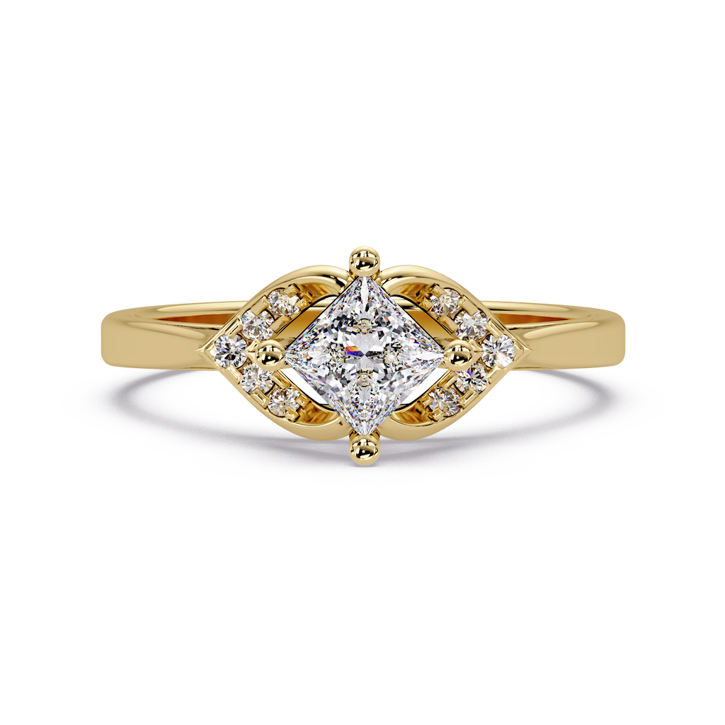 Princess & Round Cut Diamond Ladies Ring