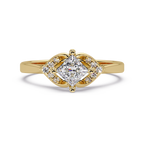 Princess & Round Cut Diamond Ladies Ring