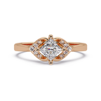 Princess & Round Cut Diamond Ladies Ring