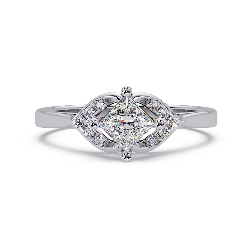 Princess & Round Cut Diamond Ladies Ring