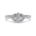 Princess & Round Cut Diamond Ladies Ring