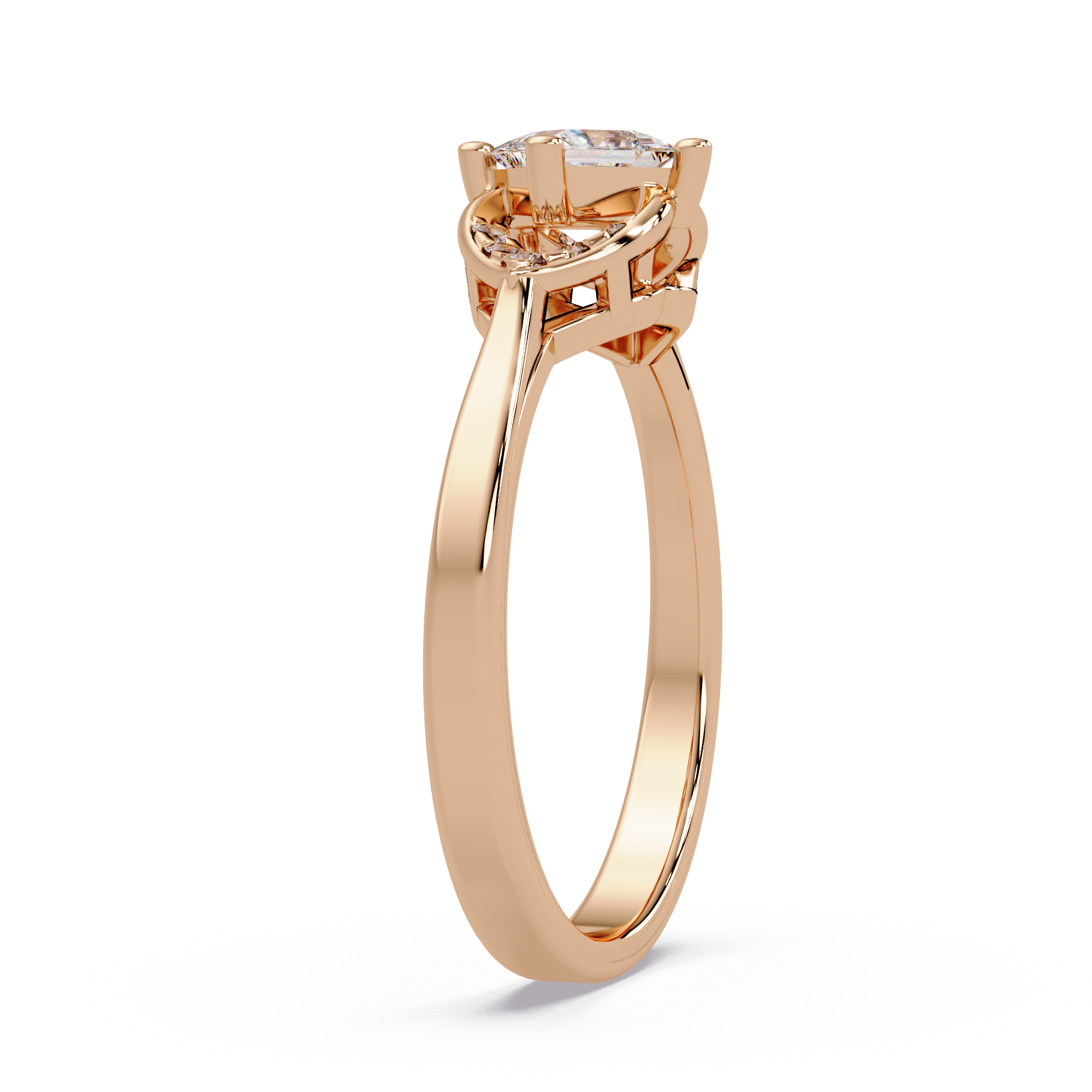 Princess & Round Cut Diamond Ladies Ring