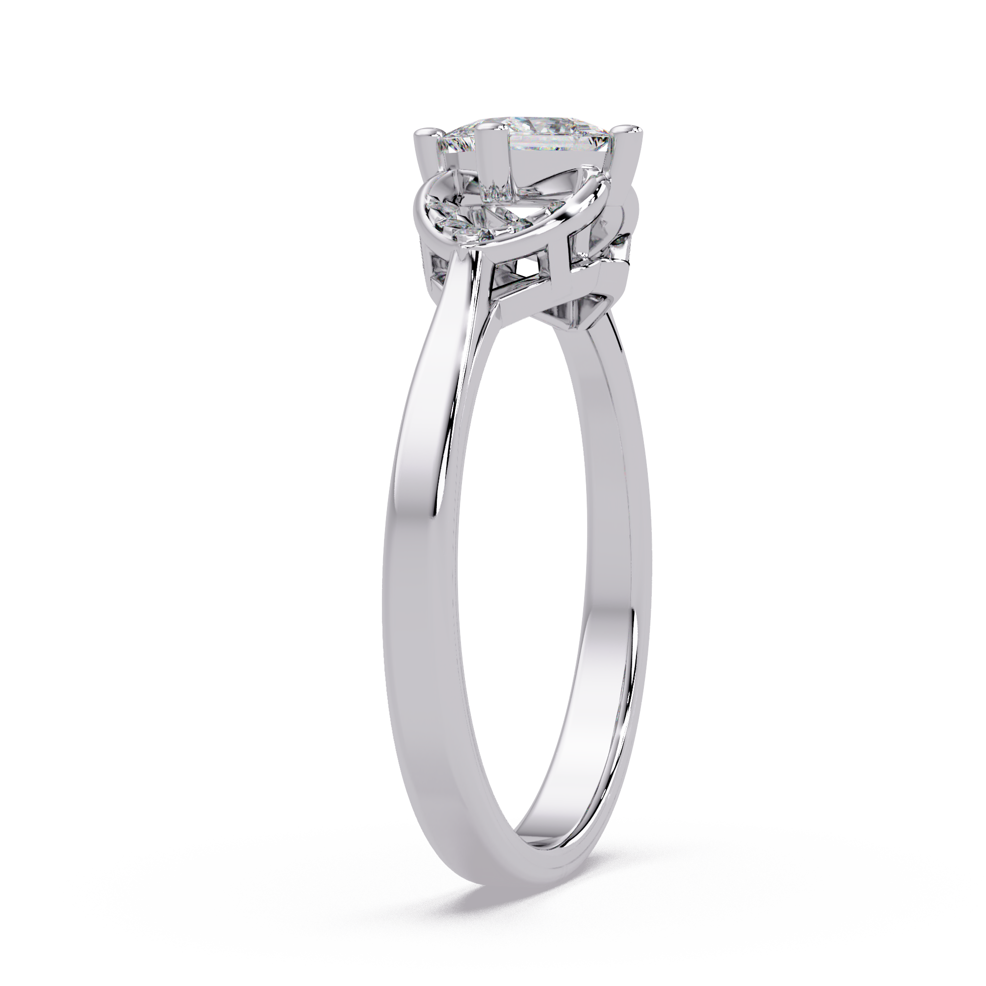 Princess & Round Cut Diamond Ladies Ring